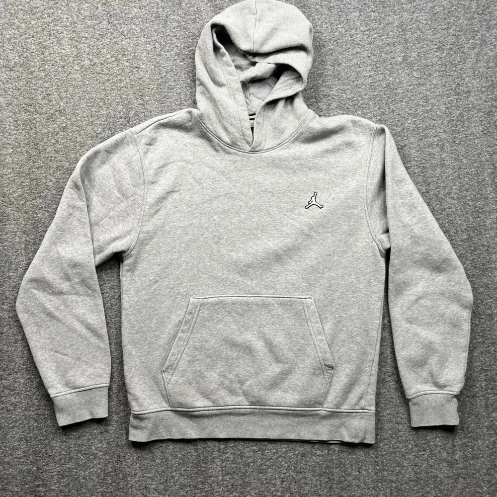 Jordan Hoodie Mens Small Gray‎ Jumpman Fleece Pullover DQ7466-091